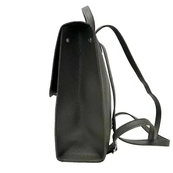 Beauty Boutique Mini Backpack Grey Pebbled Faux Leather Vegan Carryall Bag - Picture 5 of 14